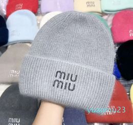 Designer Hats Beanie Hats Knitted Hat Wool Hat men's casual winter couple letters warm black men's cold hat hat Mui mui hat