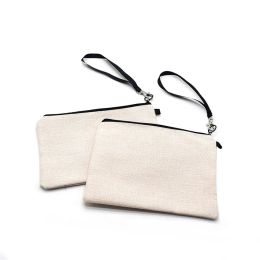 Sublimation Cosmetic Makeup Bag Zipper Wristlets Wallets Pouch Thremal Heat Transfer Printing Blank White Handbag Purses Tote Bag