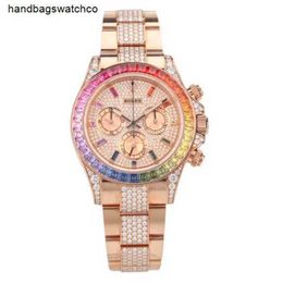 116595rbow0002 not Worn Rolaxs Watch Cosmic Meter Type Ditona 18k Rose Gold Original Diamond Mechanical Mens Watch frj