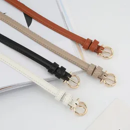 Belts Gold Metal Pin Buckle Women Belt PU Leather Thin For Lady Jeans Pants Decoration Strap