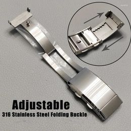 Watch Bands Adjustable Buckle 316L Stainless Steel Clasp For Watchbands Metal Polished Button Men Accessories