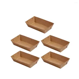 Take Out Containers Kraft Paper Tray Serving Boats Baskets Trays For Party Snacks And Popcorn Nachos French Fries Disposable Food