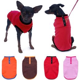 Dog Apparel Cute Fleece Pet Clothes Autumn Winter Warm T-shirt Sweater Solid Colour Thick Vest For Small Medium Chihuahua Costume