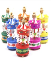 Wood Carousel Horse Ornaments Wood Craft Christmas Ornaments Mini Beautiful Wooden Xmas Children Gift Toys New Year Christmas Gift1838630