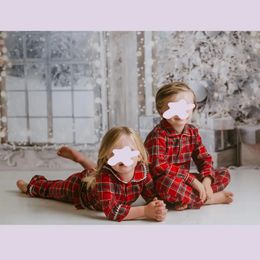 Pajamas Sibling Matching Kids Boys Girls Pjs Baby Red Tartan Clothes Set Children Sleepwear Pajamas Christmas Pyjamas 231023