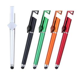 Multi-Function Universal Capacitive Stylus Pen 3 In 1 Mobile Phone Holder Stand Touch Pens For Smartphone Cell Phone Tablet LL