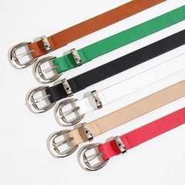 Belts Women's Belt Candy Colour Korean Version Simple Female Jeans Dress Versatile Silver Pin Buckle Decorated Thin