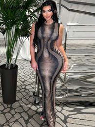 Urban Sexy Dresses Hawthaw Women Fashion Party Club Evening Vacation Bodycon Printed Long Dress 2022 Summer Clothes Wholesale Items For Business T231023