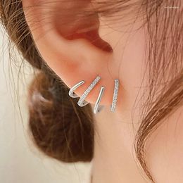 Stud Earrings Huitan Trendy Claw Shaped Piercing For Women Luxury Paved Shiny Crystal CZ Stones Fashion Ear Accessories Jewellery