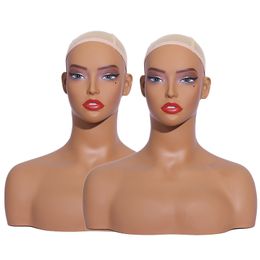 USA Warehouse Free ship 2PCS/LOT factory on sales PVC female hair stand mannequin head new make up mannequin head for display