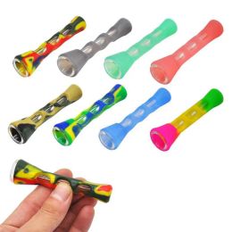 Pipa da fumo in silicone Bong in vetro da 3,4 pollici Pipa da sigaretta portatile Mini portasigarette da pipa per tabacco