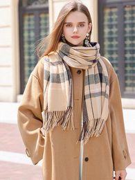 Scarves 2023 Autumn Winter Scarf Women Men Imitation Cashmere Vintage Plaid Warm Scarve Pashmina Mujer Female Foulard Bufanda Wrap Shawl