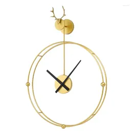 Wall Clocks Vintage Spain Large Clock Hands Modern Silent Watches LED Light Bathroom Gold Round Duvar Saati Home Decor YX50WC