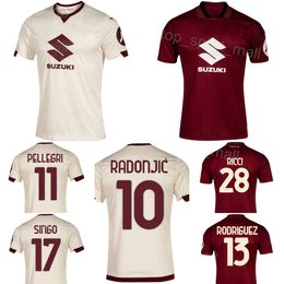 2023 2024 Club Team Torino Soccer Jersey 10 RADONJIC 91 ZAPATA 13 RODRIGUEZ 19 BELLANOVA 28 RICCI 16 VLASIC 11 PELLEGRI 4 BUONGIORNO 8 ILIC Football Shirt Kits Sport