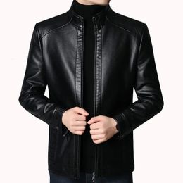 Men's Leather Faux Leather Men Brand Jacket Spring Autumn Solid Colour Fall Soft Leather Jackets Male Fashion Thin Long Sleeves Zipper Coat Clothing 231021