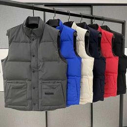 Designer para baixo colete bolso jaquetas parkas manga longa zíper emblemas homens casaco casual ganso topos múltiplas cores