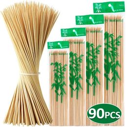 Tools Food Disposable Bamboo Fruit Skewer Stick BBQ For Wood Natural 90pcs Grade Sticks 15/20/25/30cm Long Barbecue