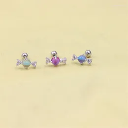 Stud Earrings ZFSILVER S925 Sterling Silver Korean Love Cute Candy Angle Wing Screw Ball Earring Jewelry For Women Charm Party Gift Girl