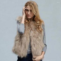 Women's Fur Winter Faux Women Vest Coat Loose Warm Waistcoat Thicken Sleeveless Jacket Female