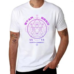 Men's Polos Starseed Sacred Geometry Earth Mission 11:11 T-Shirt Aesthetic Clothing Black T Shirt Mens Graphic T-shirts Big And Tall