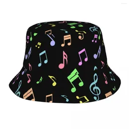 Berets Teen Bob Hats Cute And Colourful Music Notes Pattern Spring Headwear Lightweight Outdoor Sport Fishing Caps Birthday Gifts