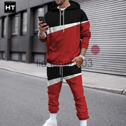 Men's Tracksuits 3D Patchwork Printed Hooded Tracksuits Men Set Hoodie Sportwear 2 Pcs 2021 Winter Autumn Jogger Male Clothing Plus Size 6XL 5XL J231023