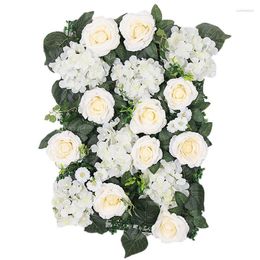 Decorative Flowers 40 60cm Green LeavesRose Artificial Flower Wall Panel Decor Backdrop Wedding Party Event Birthday Shop Scene Layout