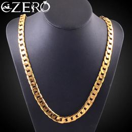 Chokers Special offer 18K gold Necklaces 925 Stamp Silver color Classic 8MM sideways chain for Men woman fine Jewelrys Wedding party 231021