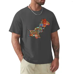 Men's Polos Truck Art Unique Style Desi Touch Pakistan Map Within Pakintani T-Shirt Oversized Anime Mens White T Shirts