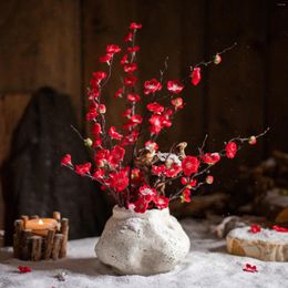 Decorative Flowers 1/3 Pcs 60/70cm Plum Blossoms Artificial Branch Silk Cherry Blossom Dried Flower Home Wedding Scene Party DIY Decoration