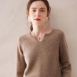 Women's Sweaters Elegant Fashion V Women S Cashmere Sweater Pure Loose Pullover Thickened Short Knitted Bottoming Autumn