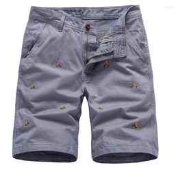 Men's Shorts Summer Cargo Short Men Fashion Casual Embroidery Mens 2023 Solid Colour Mid-waist Knee Length Ropa Hombre