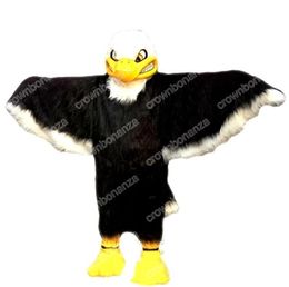 Custom Black Eagle Mascot Costumes Halloween Cartoon Character Outfit Suit Xmas Outdoor Party Outfit Unisex Promotional Advertising Clothings