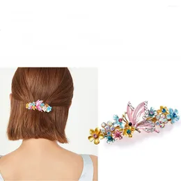 Hair Clips 7CM 1-Piece Selling Retro Accessories Butterfly Colourful Oil Dropping Spring Clip For Girls' Headwear