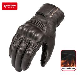 Five Fingers Gloves Winter Waterproof Motorcycle Gloves Leather Gloves for Men Thermal Warm Inner Gants Homme Luva Guantes Motociclista Touch Screen 231021