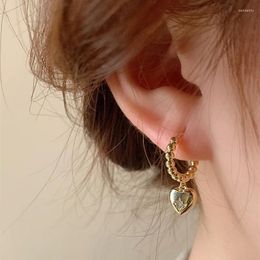 Dangle Earrings Trendy Silver Gold Colour Drop Beaded Hoop Heart Love Punk For Women Girl Gift Fashion Jewellery Dropship Wholesale