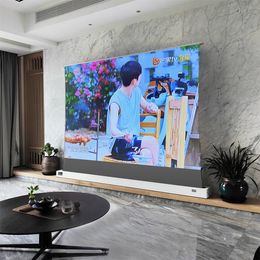 120 inch 16:9 ALR Motorised Floor Rising Projector Screen Obsidian Ambient Light Rejecting Tab-tension screen for the short/long throw projector