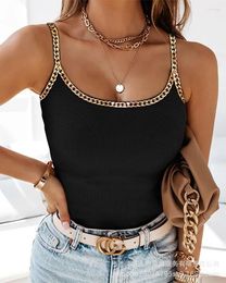 Women's Tanks Women's Womens Tops 2023 Metal Chain Sling Pit Vest For Women