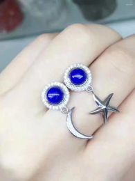 Stud Earrings Gift Natural And Real Lapis Earring 925 Sterling Silver Stone