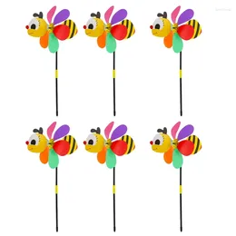 Decorative Figurines 6Pcs Bee Wind Spinners Pinwheels 3D Animal Windmills Garden Stakes Ornaments For Lawn Yard Patio Party Decor