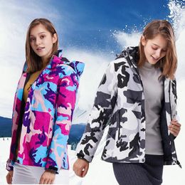 Outdoor Jackets Winter Skiing Women Waterproof Windproof Warm Hiking Jacket Snow Ski Cotton Liner Can Be Removed Windbreaker