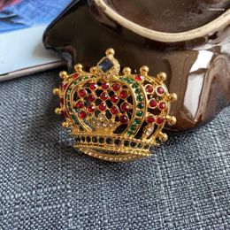 Brooches Vintage Beautiful Fairytale Colourful Crown Brooch Coat Accessories Jewellery For Woman 2023 Trend