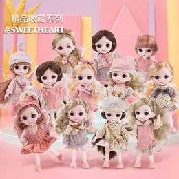 Dolls 16 cm Mini Doll Joint BJD Dolls Big Eyes Cute Dress Fashion Girl Christmas Birthday Gift 231023