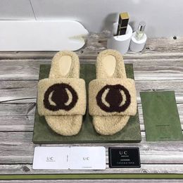 2023 designer woman slide fur sandal luxury with interlocking G letter flat man slipper shoe easy to wear casual shoes Hotel Bath Ladies sexy scuffs