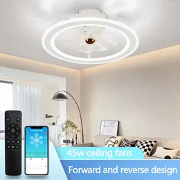 Ceiling Fan Light LED Lighting Intelligent Acrylic 3 Color Dimming Lamp Smart Minimalist Chandelier For Indoor/Kitchen