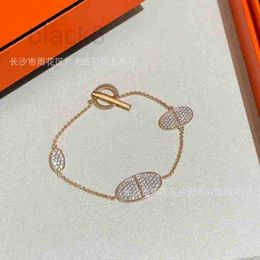 Chain Designer Minimalist and niche design 925 sterling silver light luxury high-end pig nose diamond bracelet for women MKP0