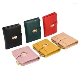 Wallets 2023 Cute Simple Female Wallet Solid Color Short Mini Multi-card Card Bag Student Korean Version Large Capacity Coin Purse