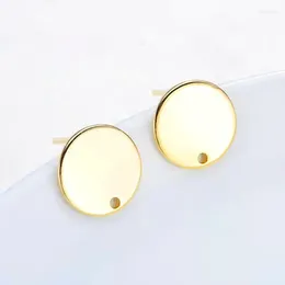 Stud Earrings 6PCS 10MM 24K Gold Colour Plated Brass Jewellery Accessories Earing DIY Making Hand Made Findings Component