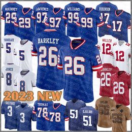 Saquon Barkley Football Jersey Kayvon Thibodeaux Daniel Jones Darren Waller Xavier McKinney Dexter Lawrence Leonard Williams Sterling Shepard Parris Campbell