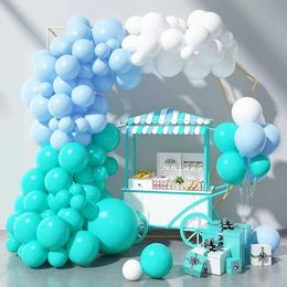 Christmas Decorations 97Pcs Tiffany Blue Light White Balloon Garland Arch Kit Latex Birthday Baby Shower Party 231023